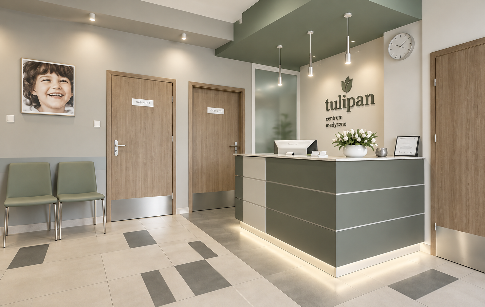Recepcja Centrum Medycznego Tulipan